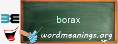 WordMeaning blackboard for borax